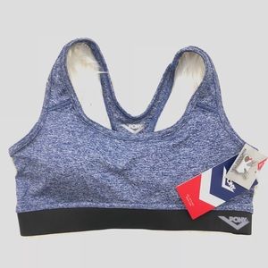 NWT Pony Blue Spacedye Racerback Padded Sports Bra
